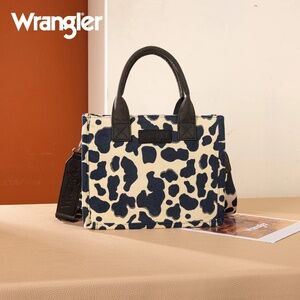 Wrangler Cow Print Concealed Carry Tote/Crossbody Black